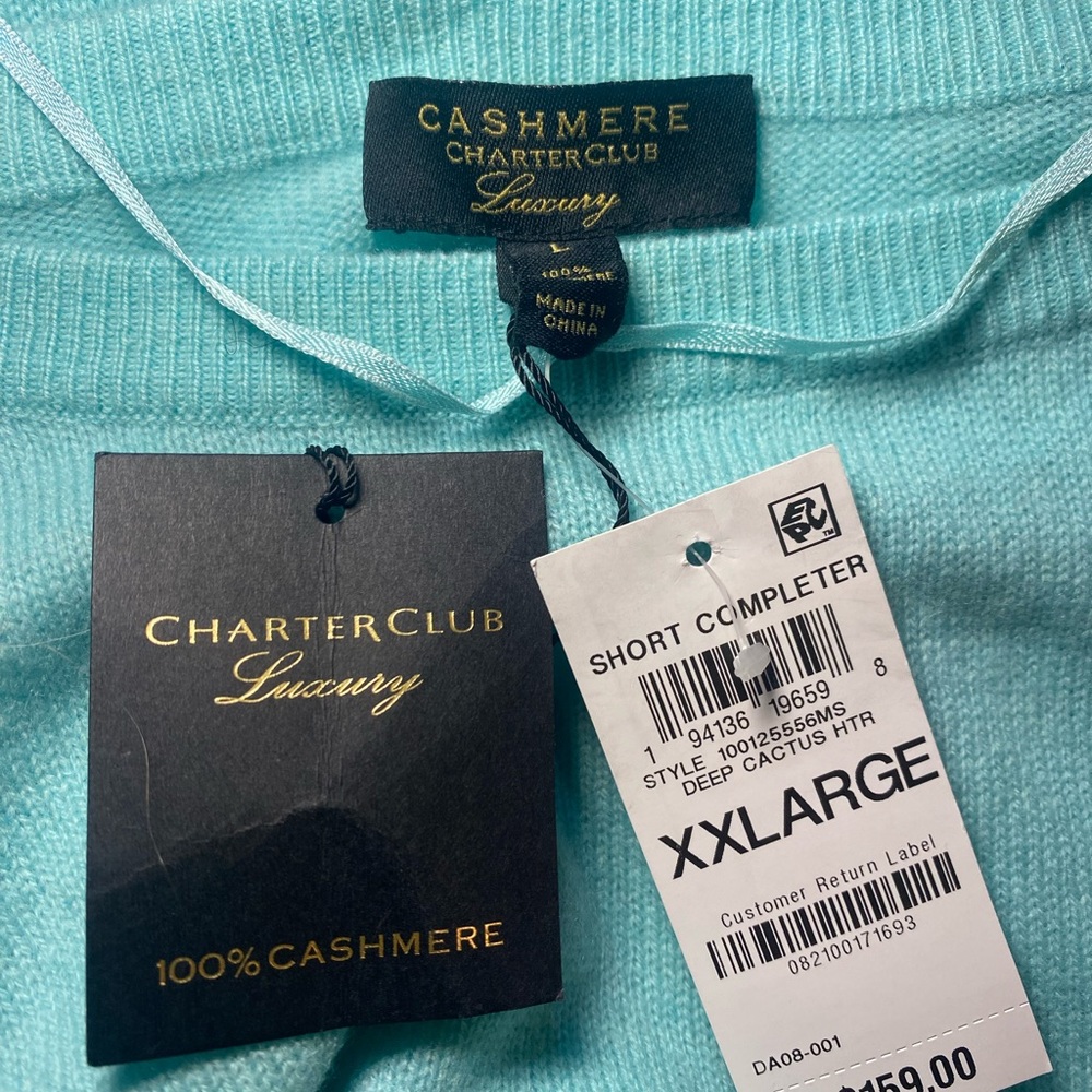 NWT Charter Club Luxury 100% Cashmere Short Sleeve Sweater Quiet Luxury Warm - Picture 4 of 5